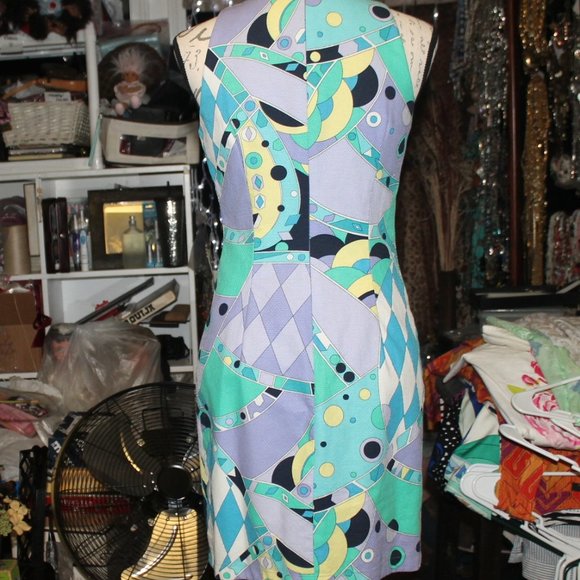 Vintage Very Pucci-Esque Laundry By Shelli Segal Shift Dress Sz 6 S/M - Picture 8 of 10